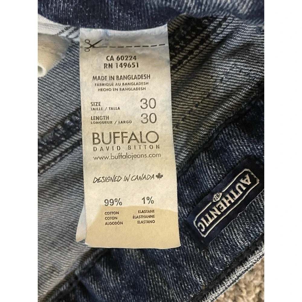 Buffalo David Bitton Blue Jeans Mens Slim Bootcut King 30x30- Actual Size 32x28